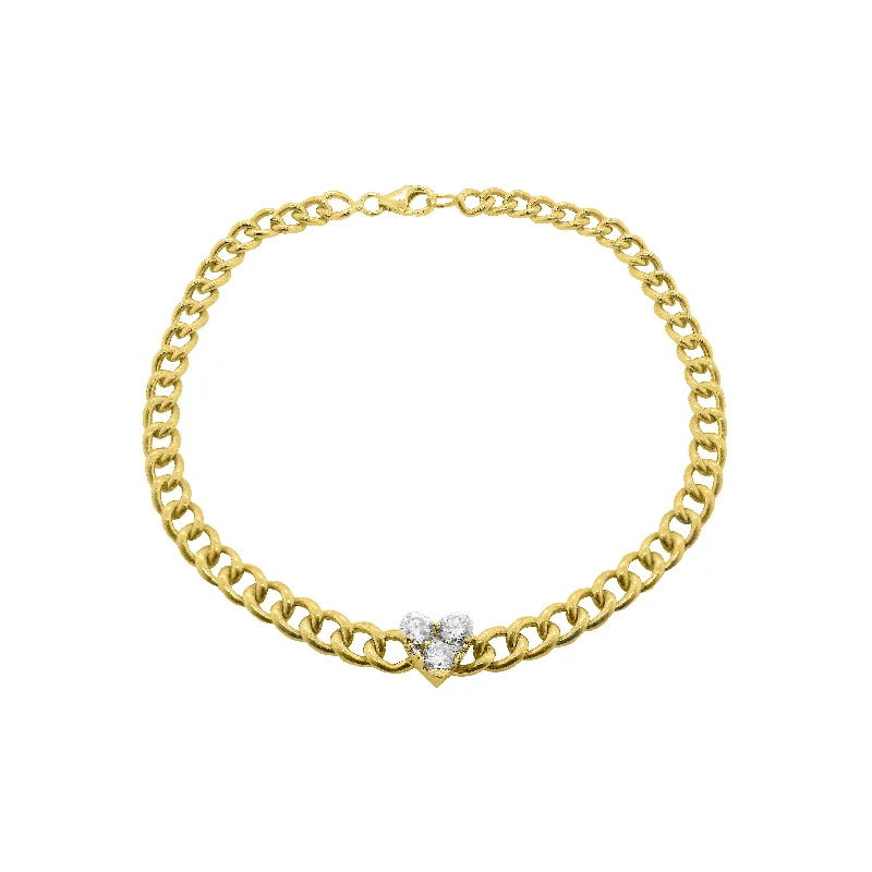 14K GOLD DIAMOND SMALL AVRIL HEART BRACELET