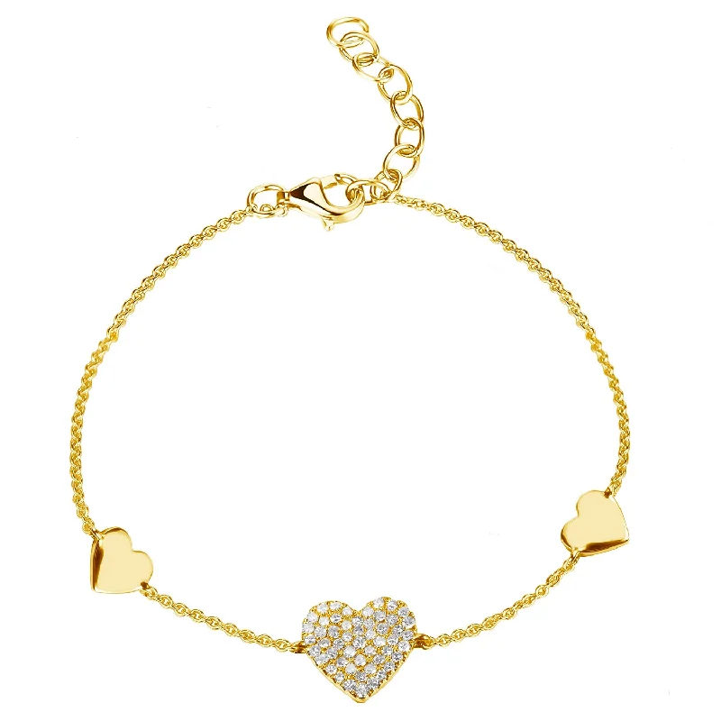 14K GOLD DIAMOND SYDNEY HEART BRACELET