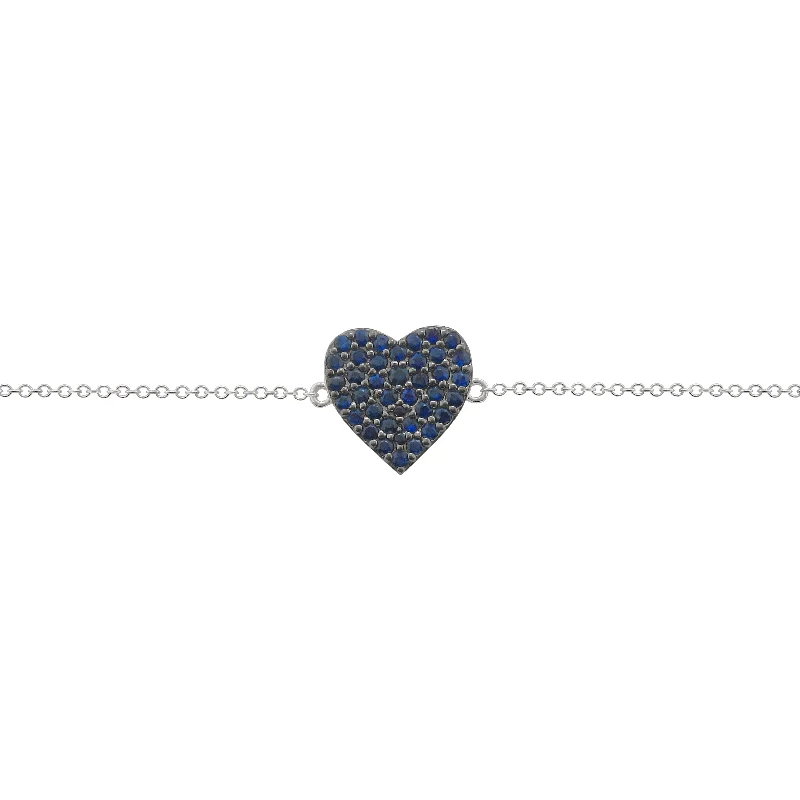 14K GOLD SAPPHIRE ROWAN HEART BRACELET