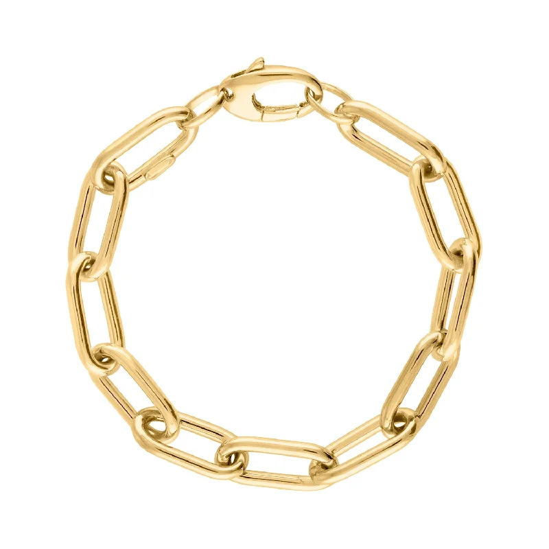 14KT GOLD LARGE THICK OVAL BRACELET