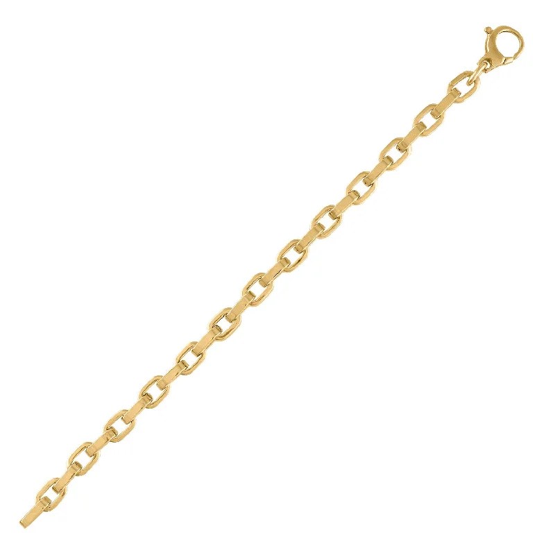 14KT GOLD THICK SQUARE LINK BRACELET