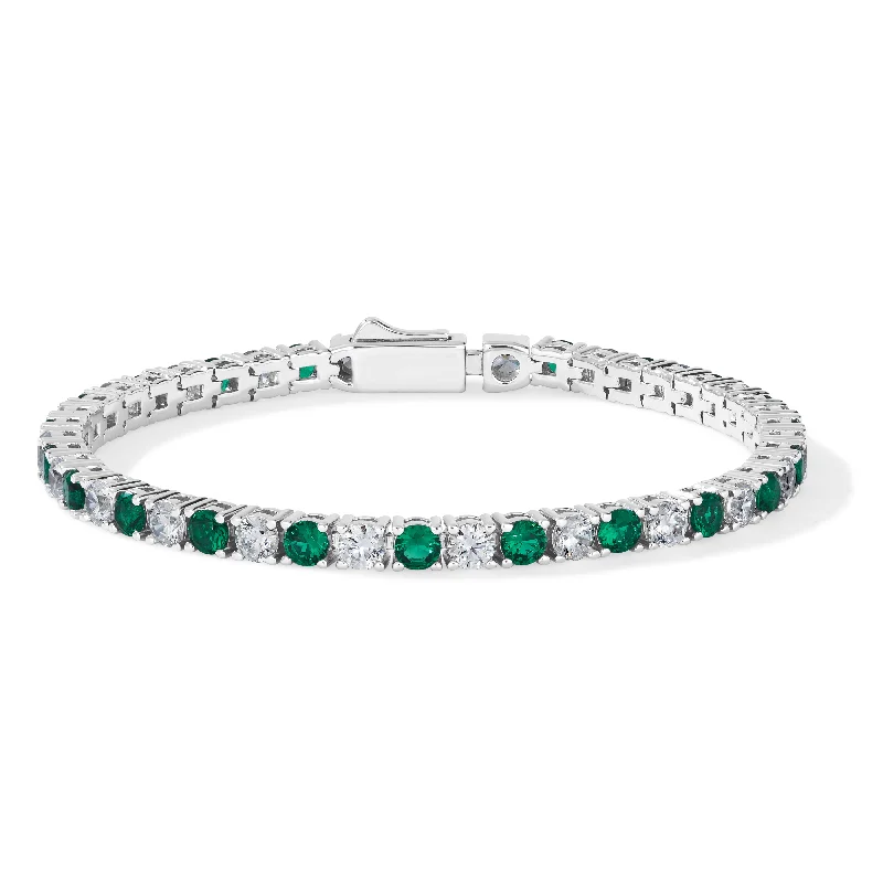 5 Carat Emerald and Diamond Crystalline Bracelet