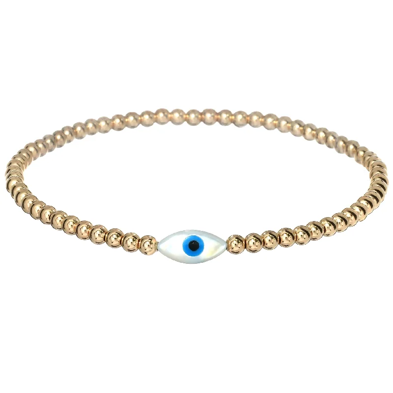 "SINGLE OVAL EVIL EYE" Opal Charm Bracelet