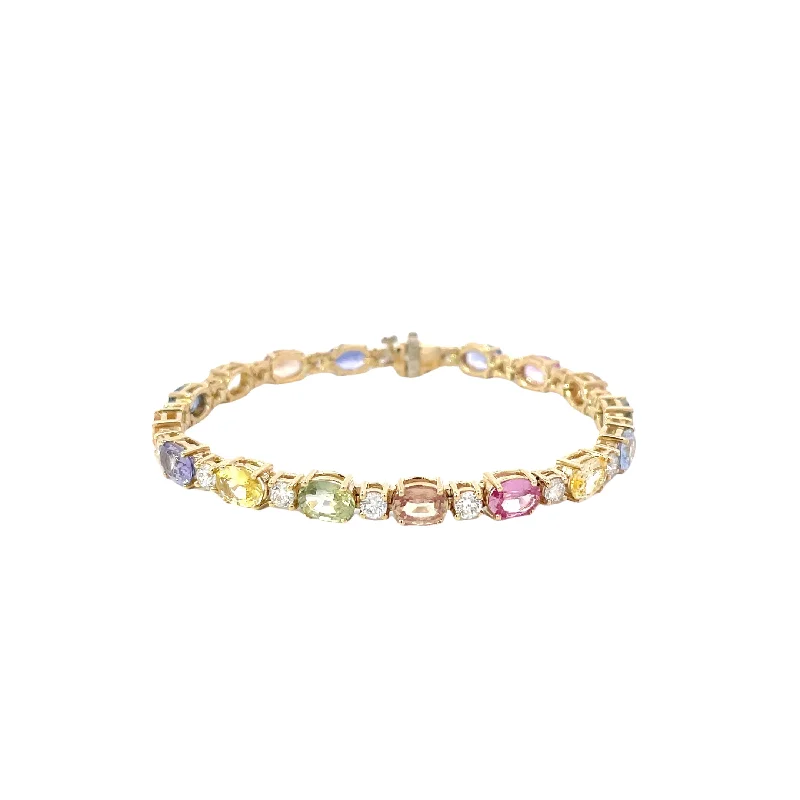 Multicolored Sapphire Diamond Bracelet