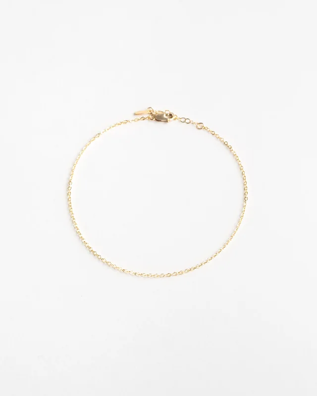 Solid Gold Dainty Chain Bracelet