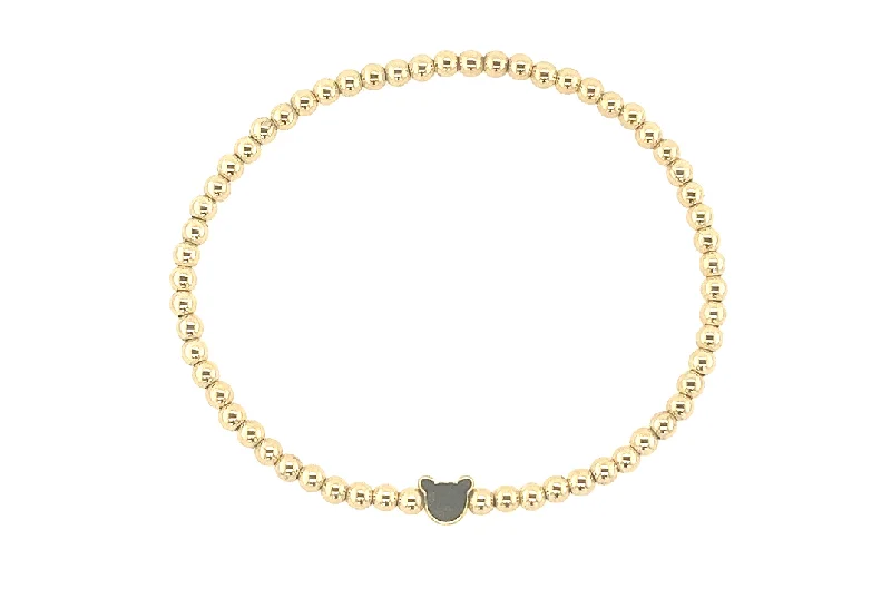 Teddy Bear Charm Gold Filled Ball Bead Bracelet