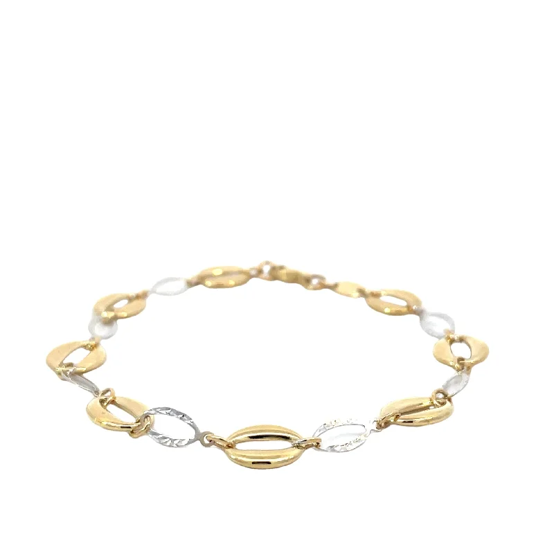 Two Tone Open Link Bracelet