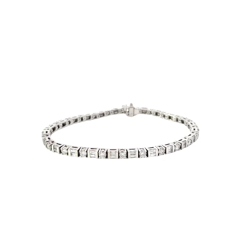 White Gold Modern Diamond Tennis Bracelet