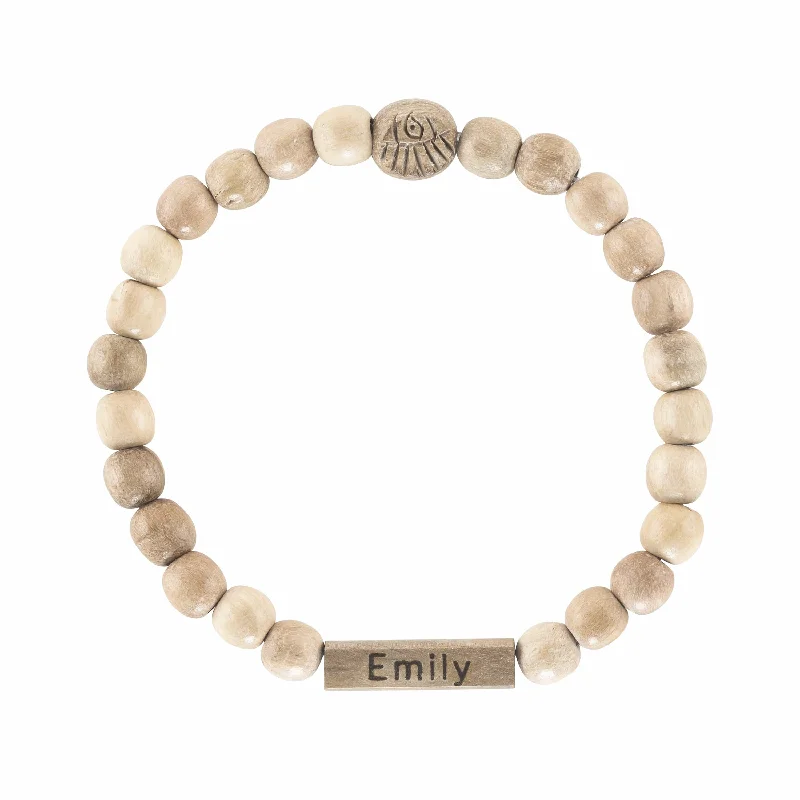 Wood Custom Name Bracelet