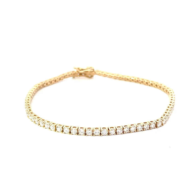 Yellow Gold Lab Grown Diamond Tennis Bracelet