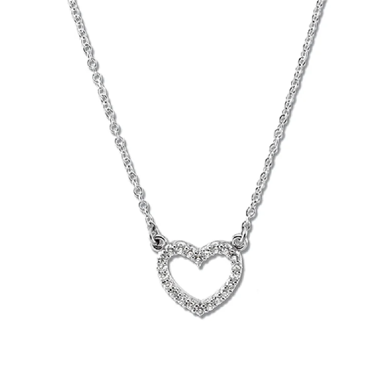 1/15 Cttw Platinum Diamond Heart Necklace