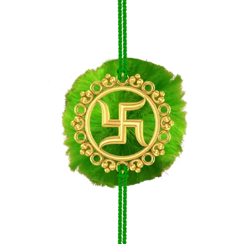 14k Swastika Gold Rakhi