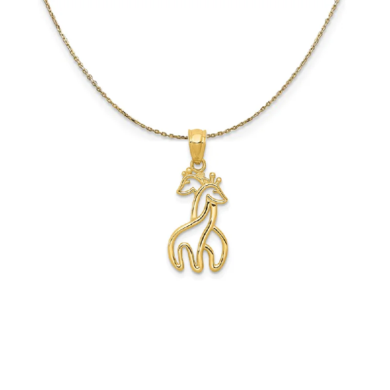 14k Yellow Gold Giraffes Silhouette (22mm) Necklace