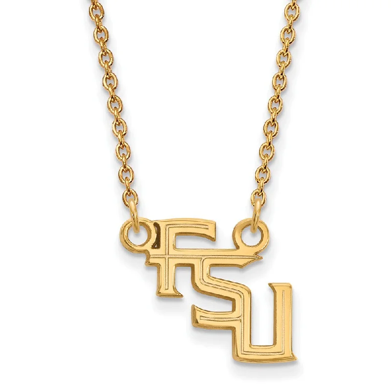 14k Gold Plated Silver Florida State Small Pendant Necklace