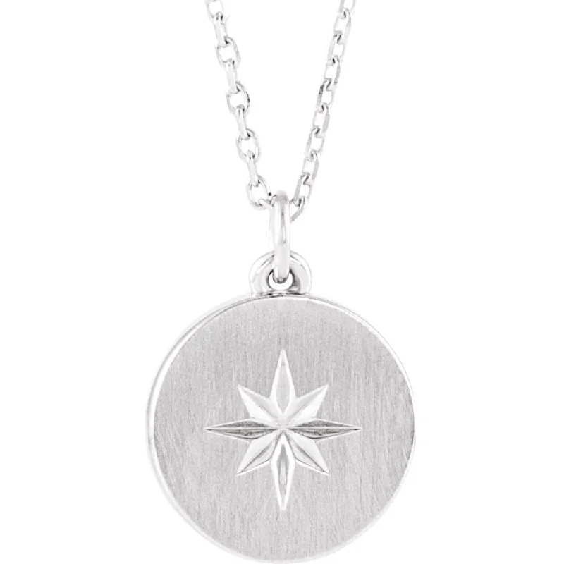 Platinum 11mm Starburst Necklace, 16-18 Inch