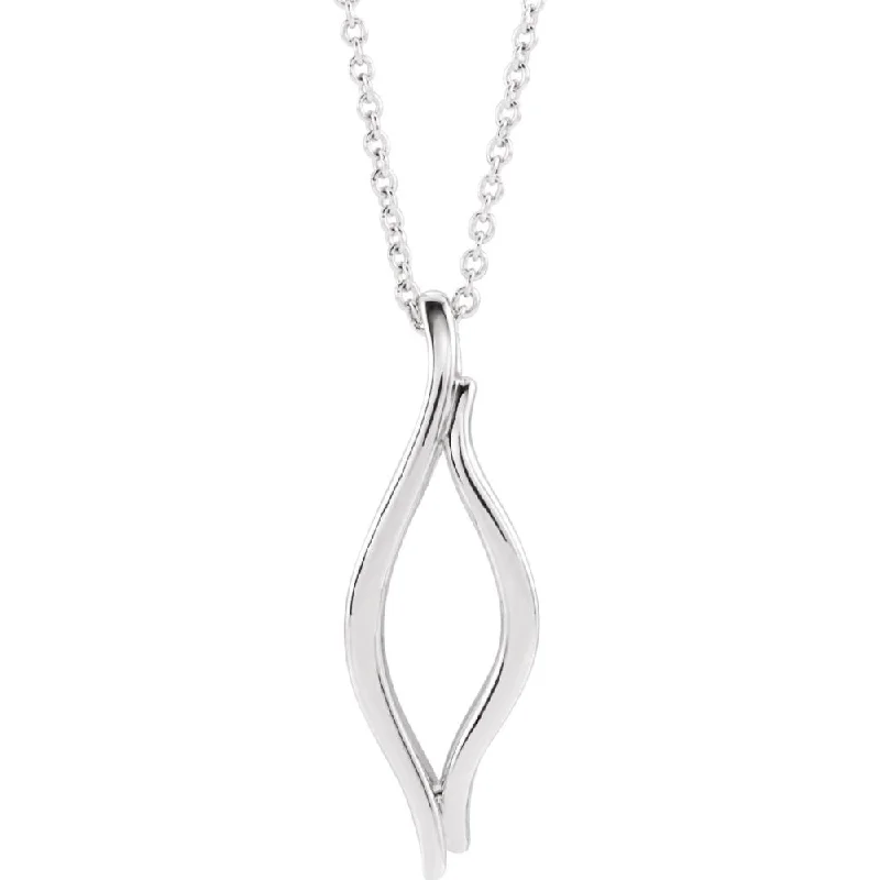 Platinum Freeform Marquise Necklace, 16-18 Inch