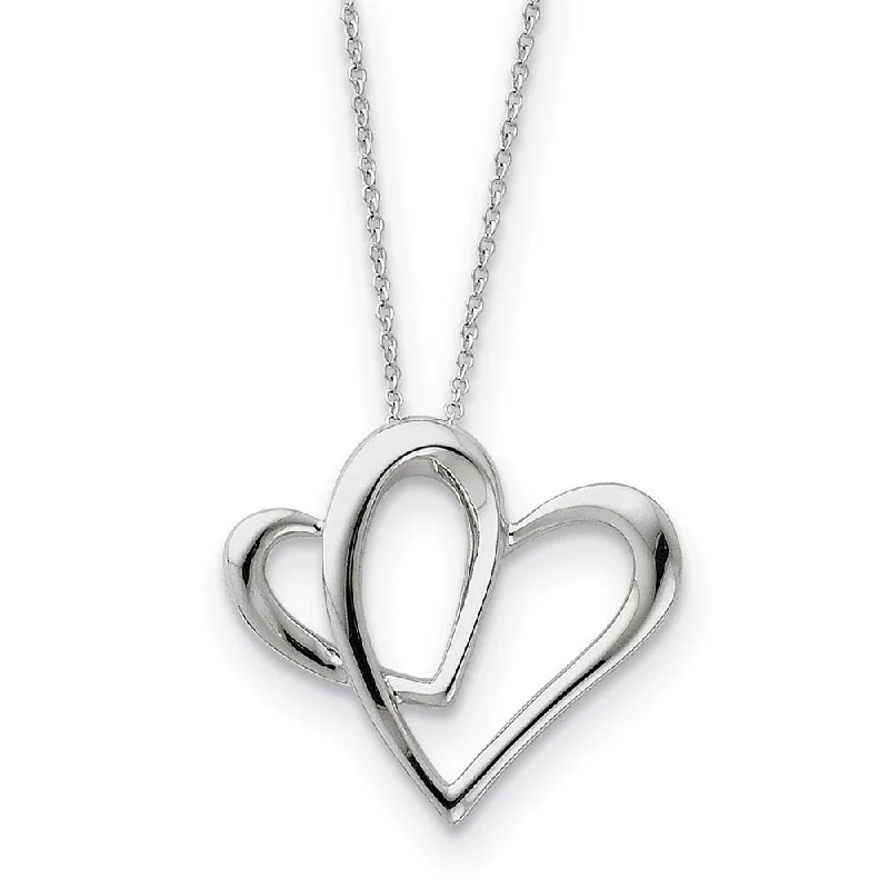 Rhodium Sterling Silver Daughter, Always A Part of My Heart Necklace