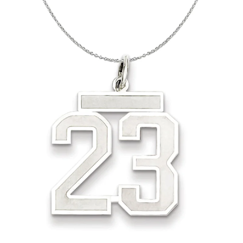 Sterling Silver, Jersey Collection, Medium Number 23 Necklace