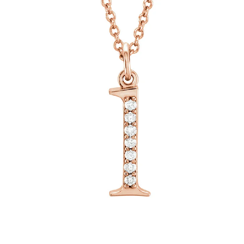 The Abbey 14k Rose Gold Diamond Lower Case Initial 'l' Necklace 16 In