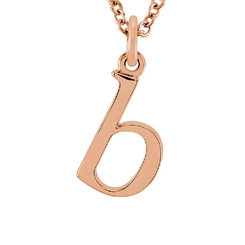 The Abbey Lower Case Initial 'b' Necklace in 14k Rose Gold, 16 Inch