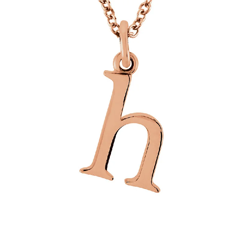 The Abbey Lower Case Initial 'h' Necklace in 14k Rose Gold, 16 Inch