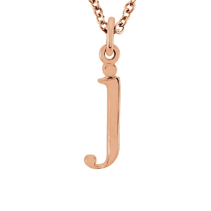 The Abbey Lower Case Initial 'j' Necklace in 14k Rose Gold, 16 Inch