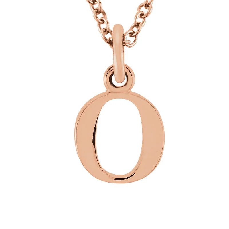 The Abbey Lower Case Initial 'o' Necklace in 14k Rose Gold, 16 Inch