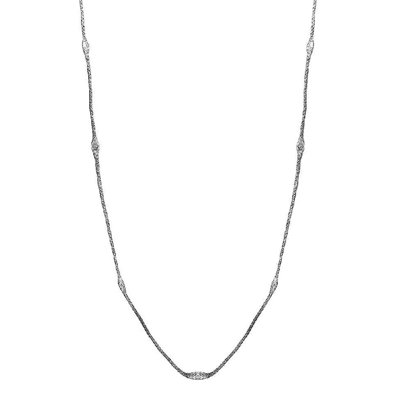 Silver 925 Black Rhodium Plated Mystical Chain Italian Necklace - ITN00051BLK