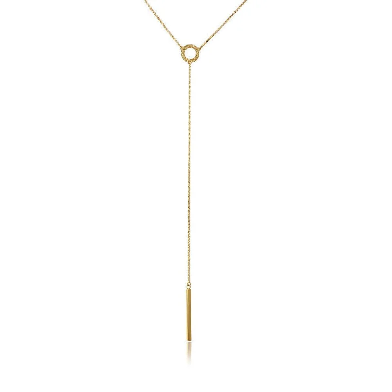 Silver 925 Gold Plated Lariat Necklace - ARN00011GP