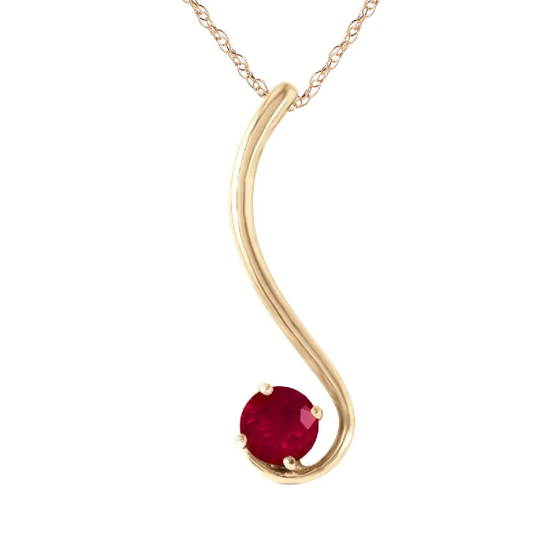 0.55 Carat 14K Solid Yellow Gold Silence In Autumn Ruby Necklace