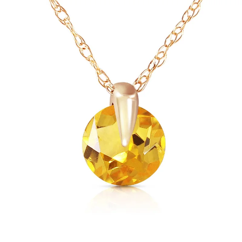 0.8 Carat 14K Solid Yellow Gold Love Of My Life Citrine Necklace