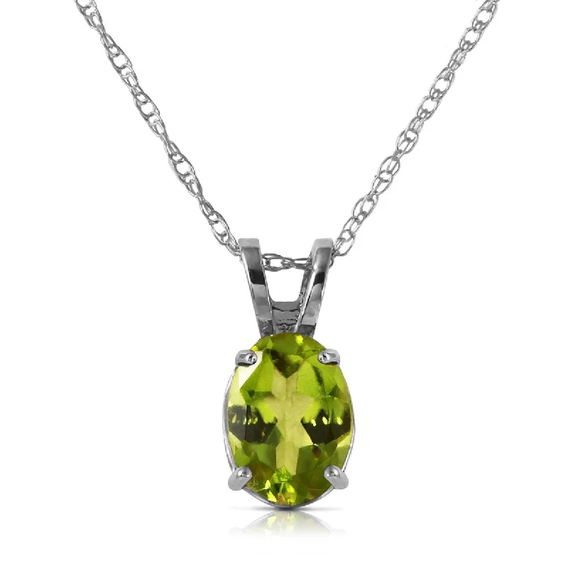 0.85 Carat 14K Solid White Gold Fit For A Queen Peridot Necklace