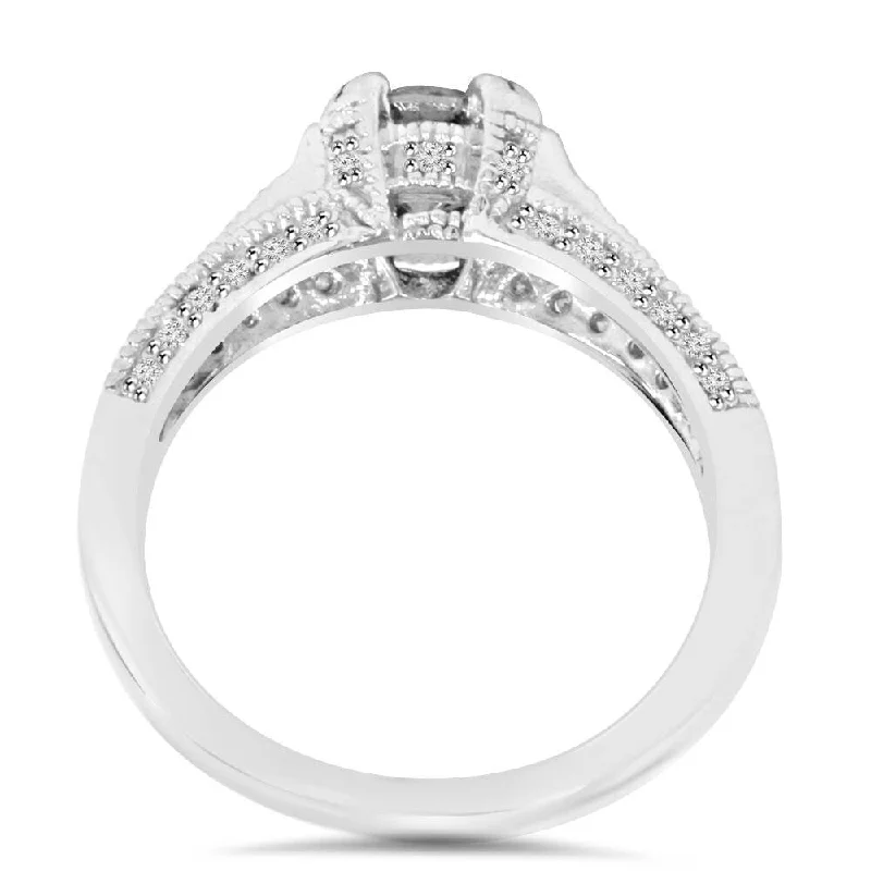 1 1/3Ct Tdw Lab Grown Diamond (1Ct Center) Engagement Ring White Gold