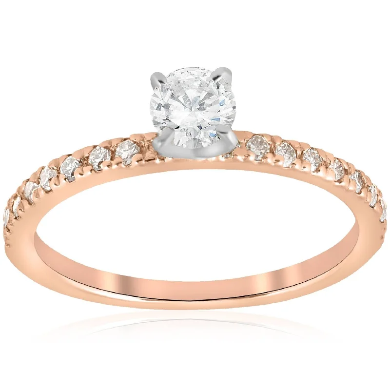 1/2ct Diamond Engagement Ring Rose Gold