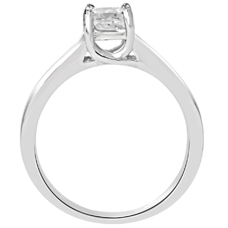 1/2ct Solitaire Princess Cut Diamond Engagement Ring White Gold