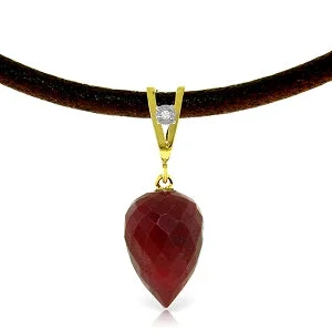 13.01 Carat 14K Solid Yellow Gold Savoire Faire Ruby Necklace