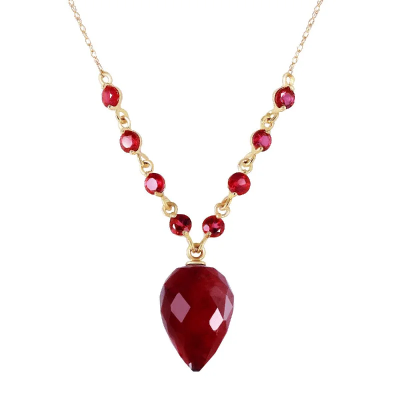 14 Carat 14K Solid Yellow Gold Amethystrican Sonnet Ruby Necklace