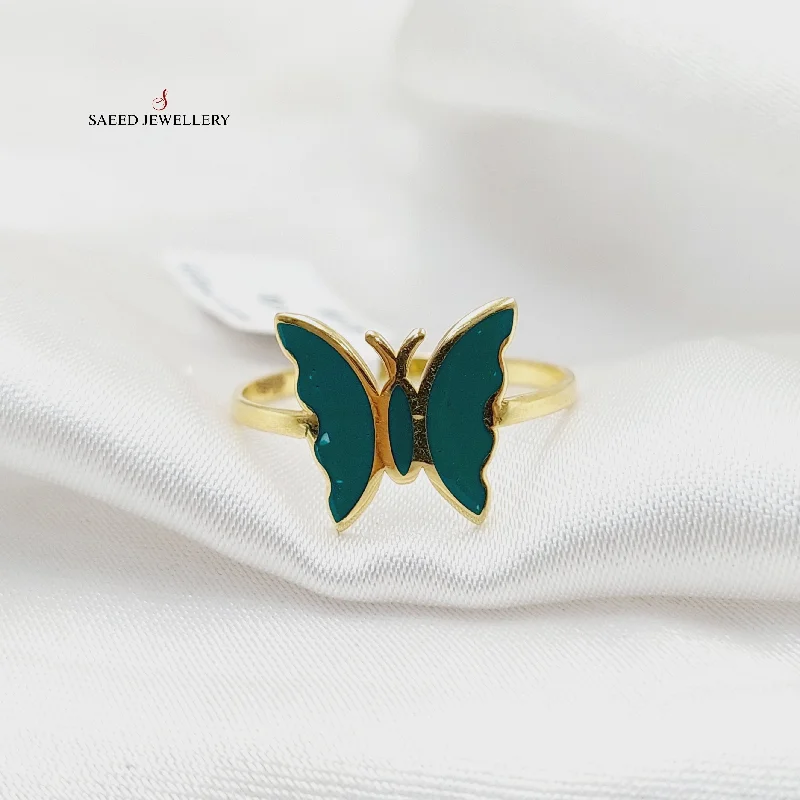 Enameled Butterfly Ring