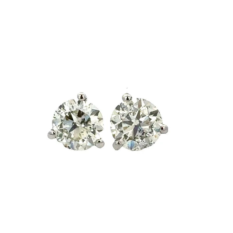 2.0 CTW Old European Cut Diamond Stud Earrings in White Gold