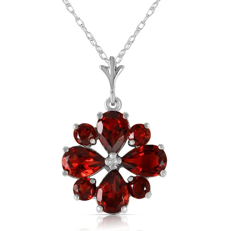 2.43 Carat 14K Solid White Gold Prequel Garnet Necklace