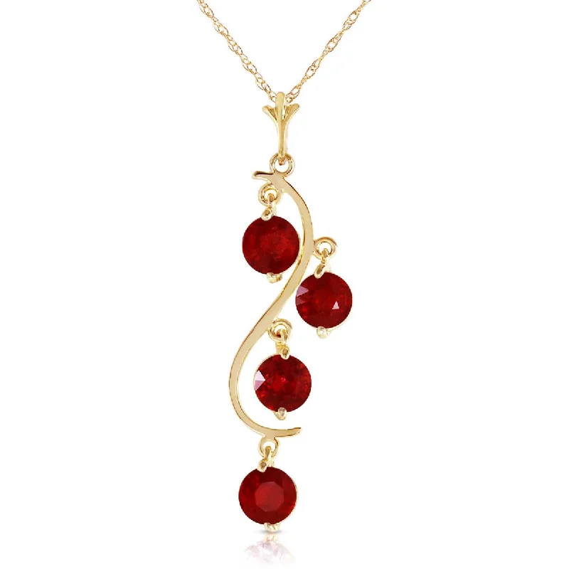 2 Carat 14K Solid Yellow Gold Bare Truth Ruby Necklace