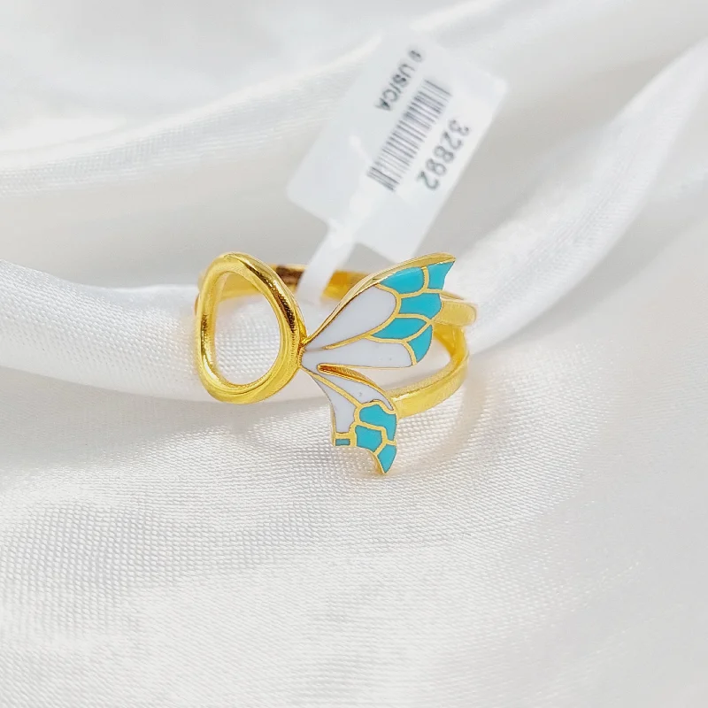 Enameled Butterfly Ring