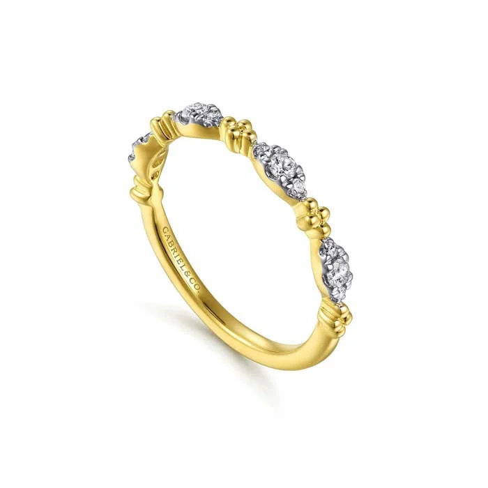 Gabriel & Co. Bujukan Diamond Marquise Shape Stackable Ring in 14K Yellow Gold