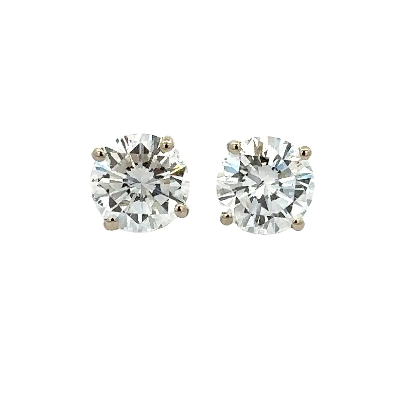 3.0 CTW Diamond Stud Earrings in White Gold