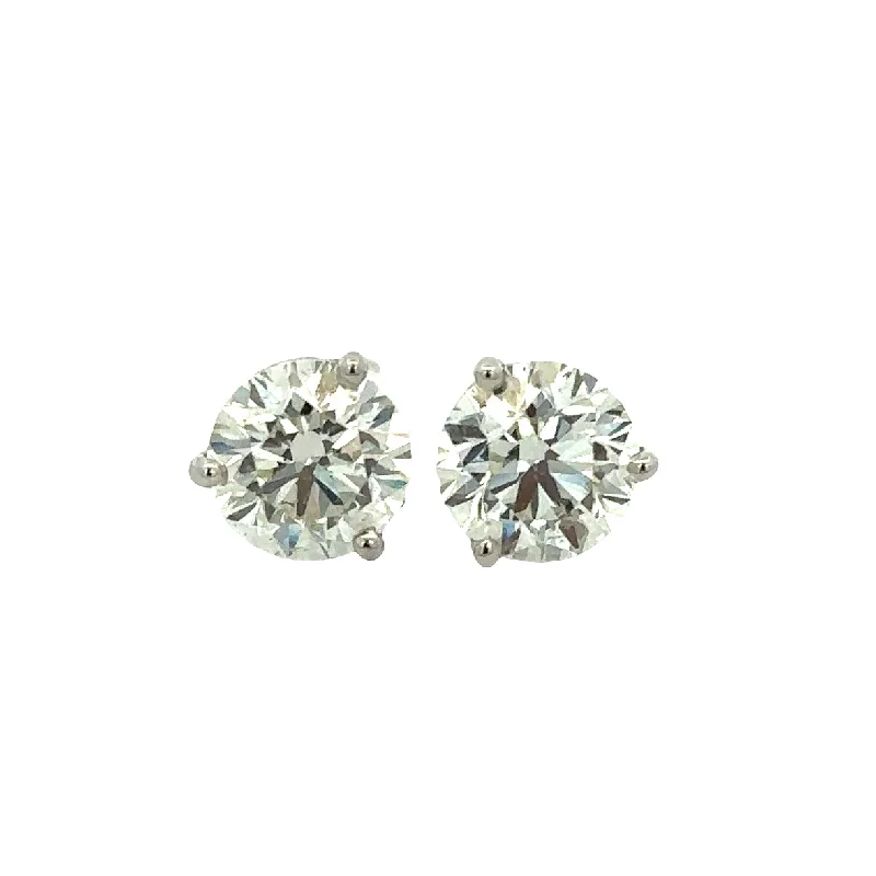 3.0 CTW Diamond Stud Earrings in White Gold