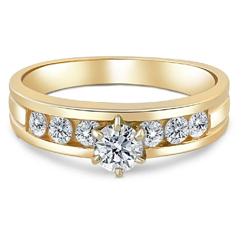 3/4ct Diamond Engagement Ring Yellow Gold