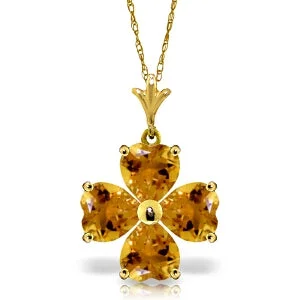 3.8 Carat 14K Solid Yellow Gold Joy Of My Life Citrine Necklace