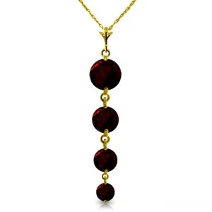 3.9 Carat 14K Solid Yellow Gold Contemplation Garnet Necklace