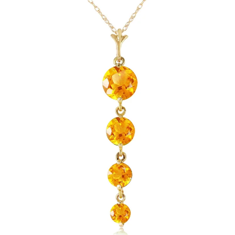 3.9 Carat 14K Solid Yellow Gold Sunday Night Citrine Necklace