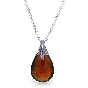 3 Carat 14K Solid White Gold Approaching The Harbor Garnet Necklace